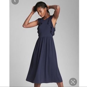 Gap Navy Fit and Flare Dress Tall Length
